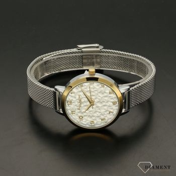 Zegarek damski BRUNO CALVANI BC2532 ozdobna tarcza. Zegarek damski zachowany w klasycznej kolorystyce. Zegarek damski o ciekawej formie z wyraźnymi złotymi cyframi arabskimi (4).jpg